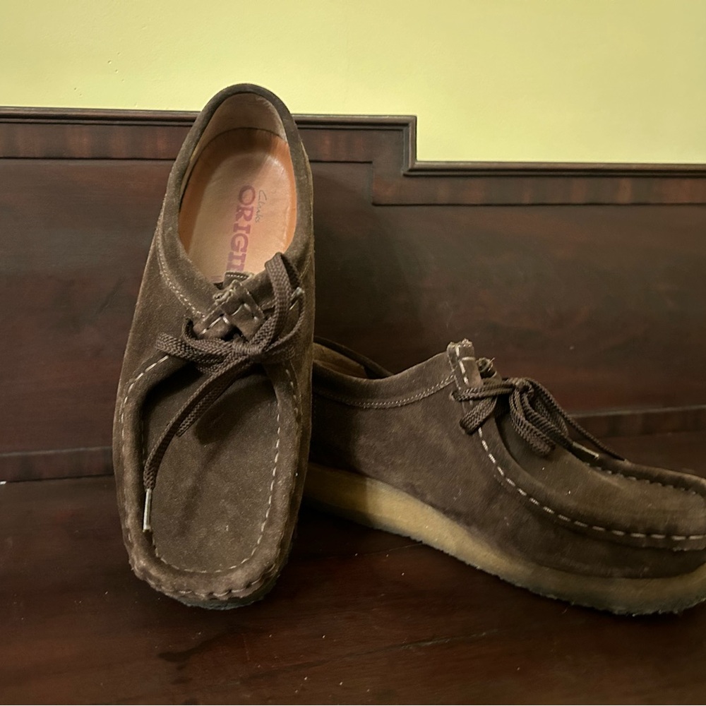 Clarks original wallabee in slate brown